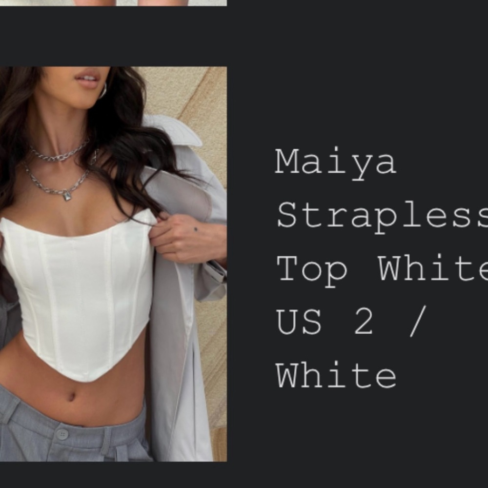 Maiya Strapless Top - white size 2